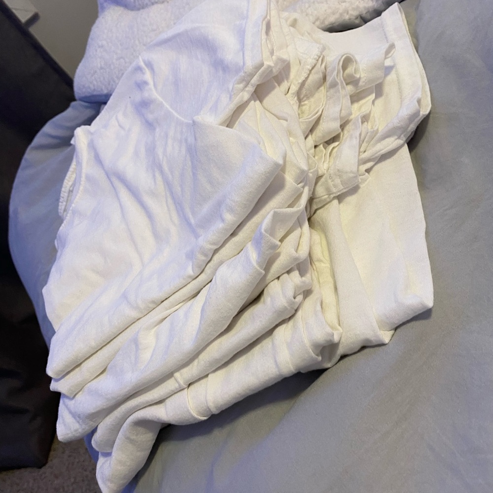 10 Plain White Child Large shirts